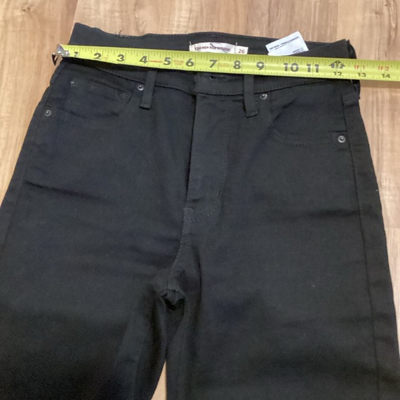 Levi Strauss Black Jeans High Rise Straight Leg Size W 26 L 30 - Picture 7 of 9